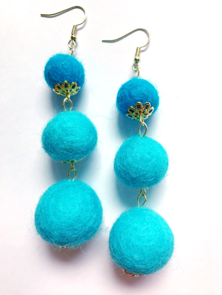 Aqua & Teal Poms