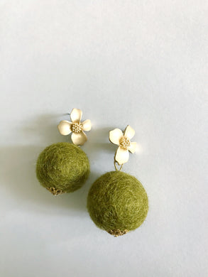 Olive Green Baby Poms